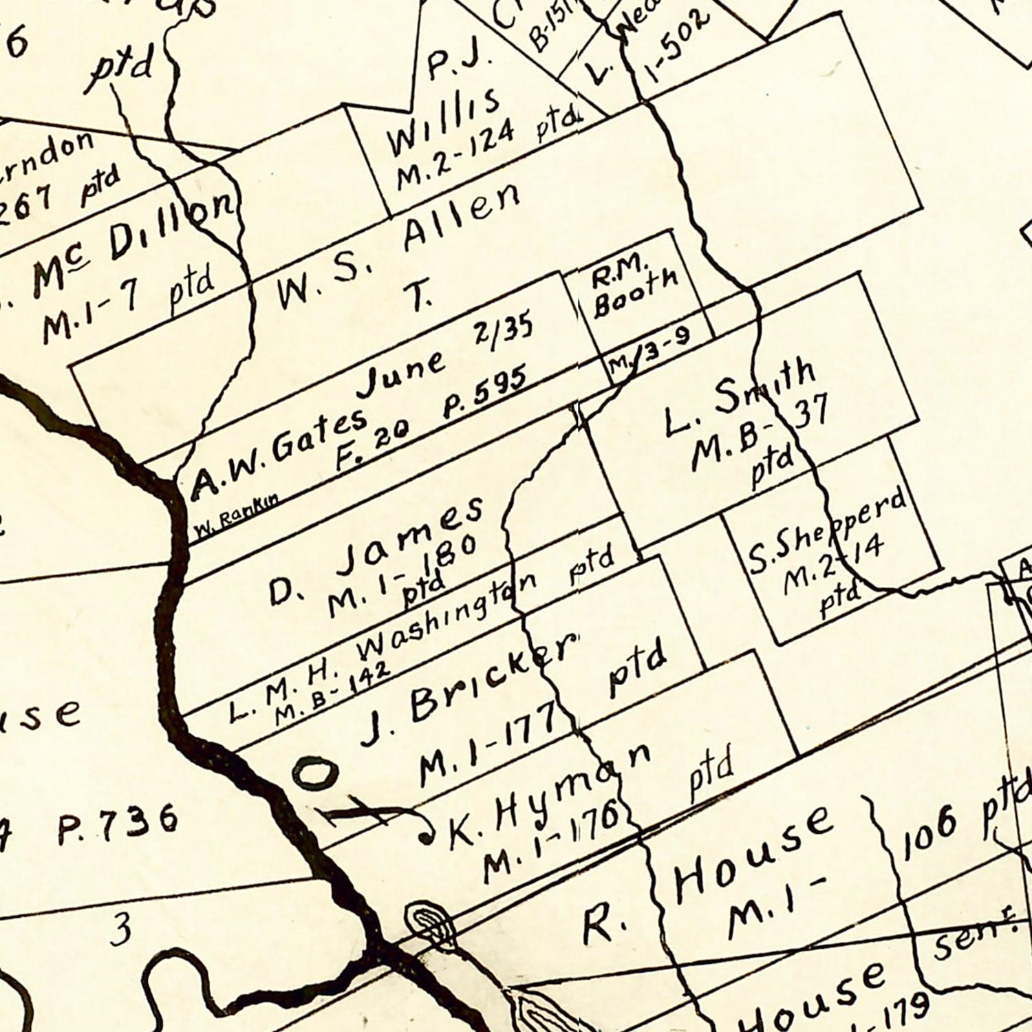Vintage Map of Montgomery County, Texas 1933