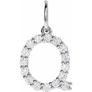 14K White Gold 1/4 CTW Lab-Grown Diamond Initial Q Pendant
