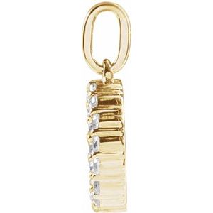 14K Yellow Gold 1/4 CTW Lab-Grown Diamond Initial O Pendant
