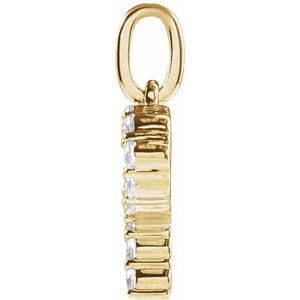 14K Yellow Gold 1/5 CTW Lab-Grown Diamond Initial P Pendant