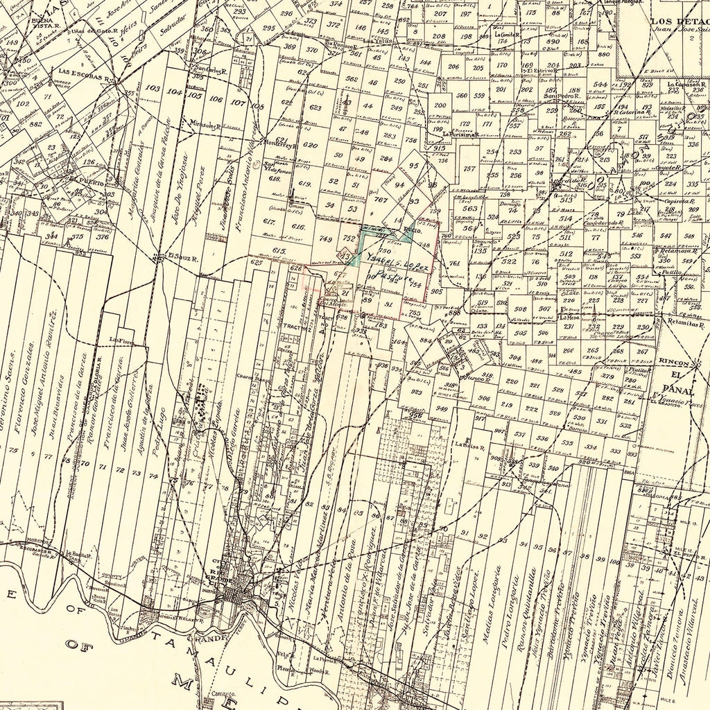 Vintage Map of Starr County, Texas 1935