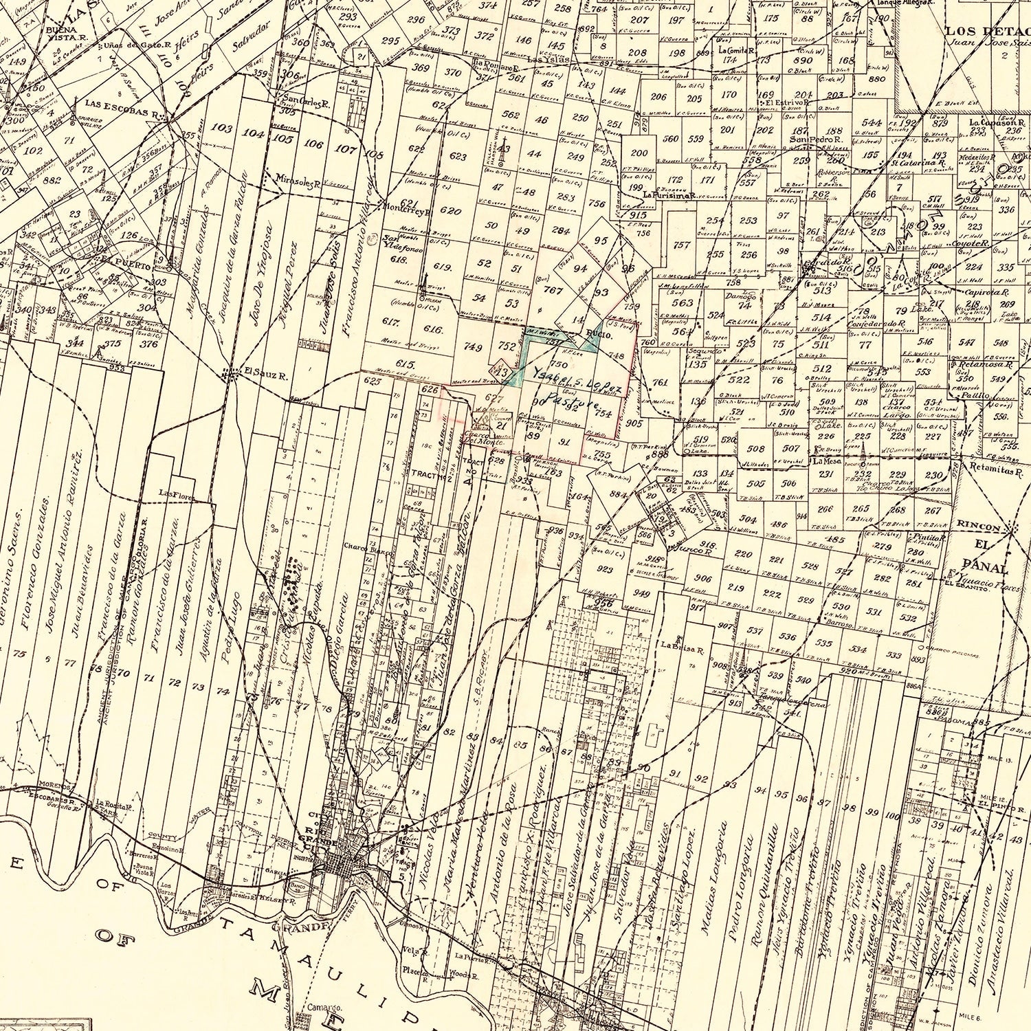 Vintage Map of Starr County, Texas 1935