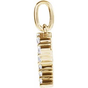 14K Yellow Gold 1/4 CTW Lab-Grown Diamond Initial R Pendant