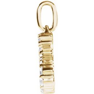 14K Yellow Gold 1/5 CTW Lab-Grown Diamond Initial S Pendant