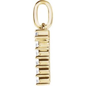 14K Yellow Gold 1/6 CTW Lab-Grown Diamond Initial T Pendant