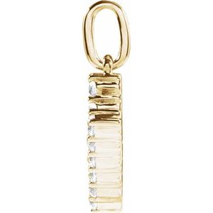14K Yellow Gold 1/5 CTW Lab-Grown Diamond Initial V Pendant