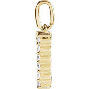 14K Yellow Gold 1/3 CTW Lab-Grown Diamond Initial W Pendant