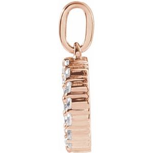 14K Rose Gold 1/4 CTW Lab-Grown Diamond Initial O Pendant