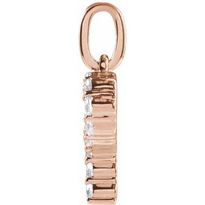 14K Rose Gold 1/5 CTW Lab-Grown Diamond Initial P Pendant