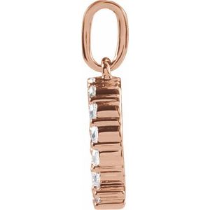 14K Rose Gold 1/4 CTW Lab-Grown Diamond Initial Q Pendant