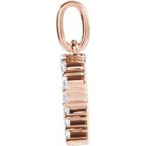 14K Rose Gold 1/4 CTW Lab-Grown Diamond Initial R Pendant