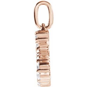 14K Rose Gold 1/5 CTW Lab-Grown Diamond Initial S Pendant