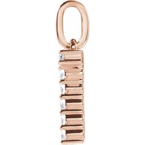 14K Rose Gold 1/6 CTW Lab-Grown Diamond Initial T Pendant