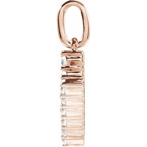 14K Rose Gold 1/5 CTW Lab-Grown Diamond Initial V Pendant