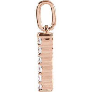 14K Rose Gold 1/5 CTW Lab-Grown Diamond Initial X Pendant