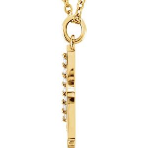14K Yellow Gold .03 CTW Natural Diamond Lowercase Initial H 16" Necklace