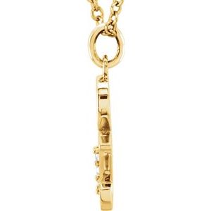 14K Yellow Gold .02 CTW Natural Diamond Lowercase Ampersand 16" Necklace
