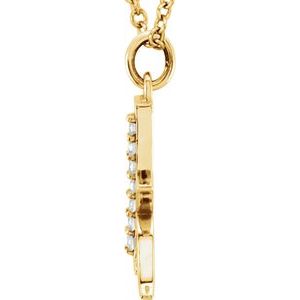 14K Yellow Gold .03 CTW Natural Diamond Lowercase Initial K 16" Necklace