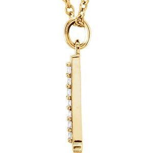 14K Yellow Gold .03 CTW Natural Diamond Lowercase Initial L 16" Necklace
