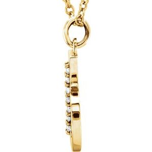 14K Yellow Gold .03 CTW Natural Diamond Lowercase Initial B 16" Necklace