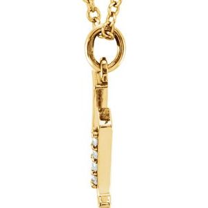 14K Yellow Gold .02 CTW Natural Diamond Lowercase Initial U 16" Necklace