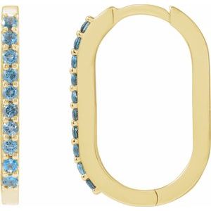 Accented Elongated Hoop Earrings