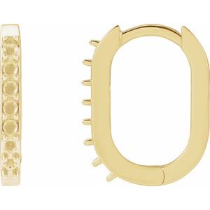 14K Yellow Gold 1.5 mm Round 14 mm Accented Hoop Earring