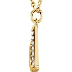 14K Yellow Gold .03 CTW Natural Diamond Lowercase Initial D 16" Necklace