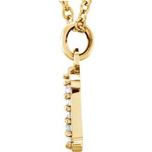 14K Yellow Gold .025 CTW Natural Diamond Lowercase Initial A 16" Necklace