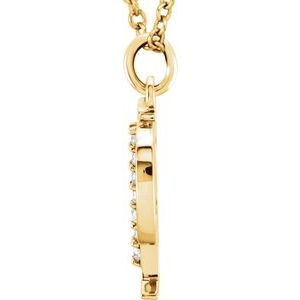 14K Yellow Gold .03 CTW Natural Diamond Lowercase Initial P 16" Necklace