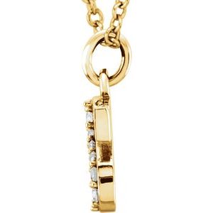 14K Yellow Gold .025 CTW Natural Diamond Lowercase Initial S 16" Necklace