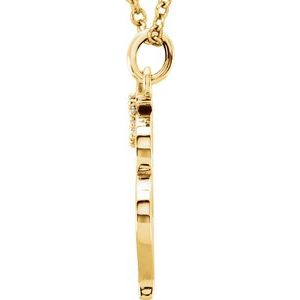 14K Yellow Gold .02 CTW Natural Diamond Lowercase Initial M 16" Necklace