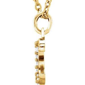 14K Yellow Gold .03 CTW Natural Diamond Lowercase Initial C 16" Necklace