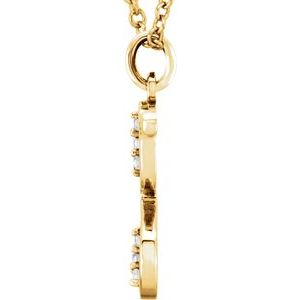 14K Yellow Gold .025 CTW Natural Diamond Lowercase Initial G 16" Necklace