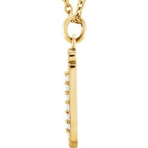 14K Yellow Gold .025 CTW Natural Diamond Lowercase Initial J 16" Necklace