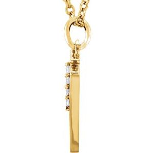 14K Yellow Gold .02 CTW Natural Diamond Lowercase Initial Y 16" Necklace