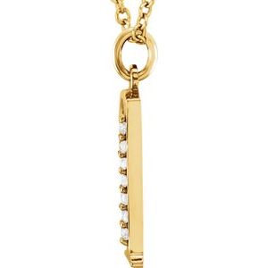 14K Yellow Gold .03 CTW Natural Diamond Lowercase Initial Q 16" Necklace