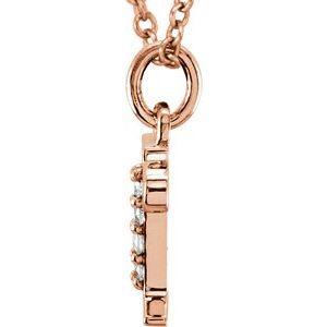 14K Rose Gold .02 CTW Natural Diamond Lowercase Initial R 16" Necklace