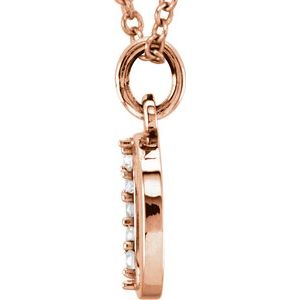 14K Rose Gold .02 CTW Natural Diamond Lowercase Initial O 16" Necklace