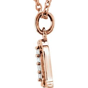 14K Rose Gold .02 CTW Natural Diamond Lowercase Initial N 16" Necklace