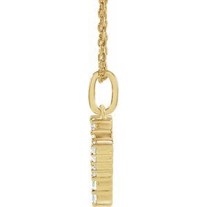 14K Yellow Gold 1/6 CTW Lab-Grown Diamond Initial Y 16-18" Necklace