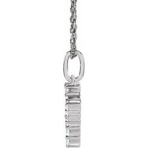 14K White Gold 1/6 CTW Lab-Grown Diamond Initial Y 16-18" Necklace