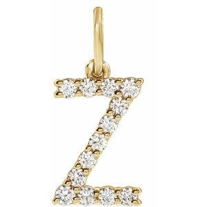 14K Yellow Gold 1/5 CTW Lab-Grown Diamond Initial Z Pendant