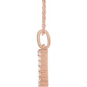 14K Rose Gold 1/5 CTW Lab-Grown Diamond Initial Z 16-18" Necklace