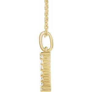 14K Yellow Gold 1/5 CTW Lab-Grown Diamond Initial Z 16-18" Necklace