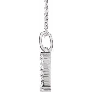 14K White Gold 1/5 CTW Lab-Grown Diamond Initial Z 16-18" Necklace