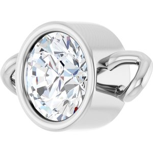 14K White Gold 1/4 CT Natural Diamond Bezel-Set Link