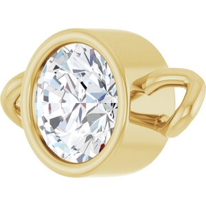 14K Yellow Gold 1/4 CT Natural Diamond Bezel-Set Link