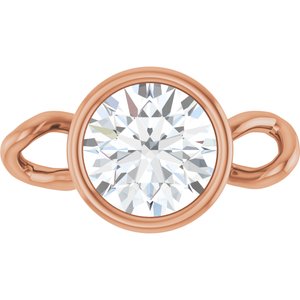 14K Rose Gold 1/4 CT Natural Diamond Bezel-Set Link