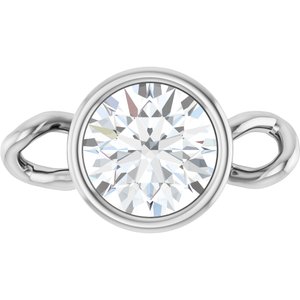 14K White Gold 1/4 CT Natural Diamond Bezel-Set Link
